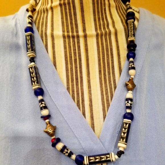 Chloe & Katie Light Blue Button Down V Top - Picture 5 of 8